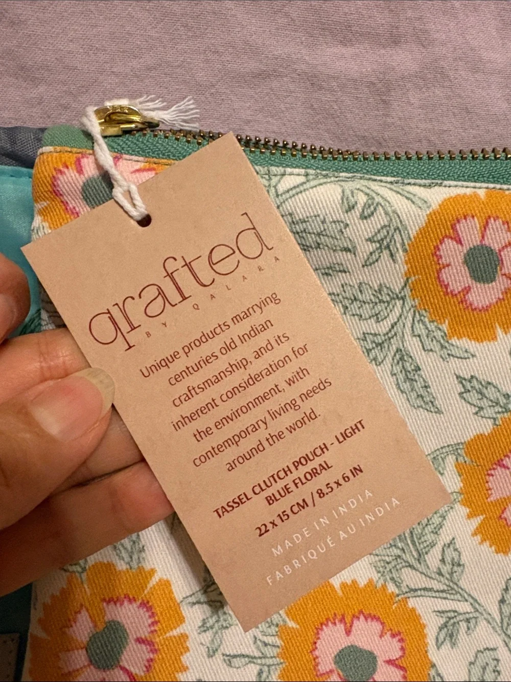 Set of 4 Floral & Teal Cosmetic Pouches